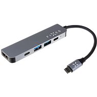FIXED HUB Mini 5 v 1 s rozhraním USB-C pre notebooky a tablety sivý