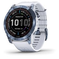 Garmin Fenix 7X Sapphire Solar Mineral Blue DLC Titanium/Whitestone Band - Smart hodinky