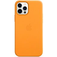 Apple iPhone 12 a 12 Pro Kožený kryt s MagSafe nechtíkovo oranžový - Kryt na mobil