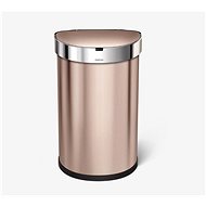 Simplehuman Bezdotykový kôš 45 l, polkruhový, rose gold, zásobník na vrecká