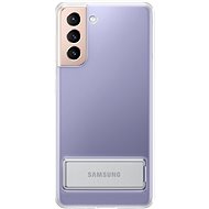 Kryt na mobil Samsung Priehľadný zadný kryt so stojanom pre Galaxy S21 priehľadný