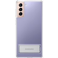 Kryt na mobil Samsung Priehľadný zadný kryt so stojanom pre Galaxy S21+ priehľadnýý
