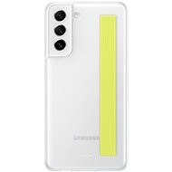 Samsung Galaxy S21 FE 5G Polopriehľadný zadný kryt s pútkom biely - Kryt na mobil