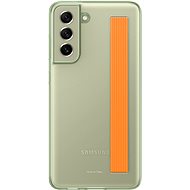 Samsung Galaxy S21 FE 5G Polopriehľadný zadný kryt s pútkom olivovo zelený - Kryt na mobil