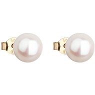EVOLUTION GROUP 921042.1 biele dekorované pravou perlou AAA 8 – 8,5 (Au 585/1000, 0,48 g) - Náušnice
