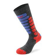 Lenz SKIING kids 2.0 10 svetlo sivá / červená / modrá 27-30 - Lyžiarske ponožky