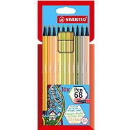 STABILO Pen 68, nové farby, puzdro 10 farieb - Fixky