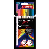 STABILO Pen 68 brush s flexibilným štetcovým hrotom, puzdro 10 farieb
