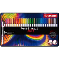 STABILO Pen 68 brush s flexibilným štetcovým hrotom, kovové puzdro 30 farieb