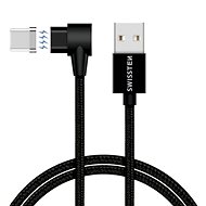 Swissten Arcade magnetický textilný dátový kábel USB/USB-C 1,2 m čierny