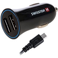 Nabíjačka do auta Swissten adaptér 2,4 A + kábel micro USB 1,5 m