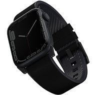 Uniq Straden vodoodolný kožený remienok pre Apple Watch 45/44/42 mm čierny - Remienok na hodinky