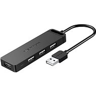 USB hub Vention 4-Port USB 2.0 Hub with Power Supply 1 m Black