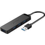 USB hub Vention 4-Port USB 3.0 Hub with Power Supply 0,15 m Black