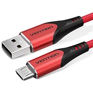 Vention Luxury USB 2.0 -> micro USB Cable 3A Red 2 m Aluminum Alloy Type - Dátový kábel