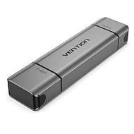 Vention 2-in-1 USB 3.0 A+C Card Reader(SD+TF) Gray Dual Drive Letter Aluminum Alloy Type - Čítačka kariet
