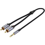 Vention 3,5 mm Jack Male to 2-Male RCA Cinch Cable 1,5 m Gray Aluminum Alloy Type - Audio kábel