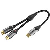 Vention USB-C Male to 2-Female RCA Cable 0,5 m Gray Aluminum Alloy Type - Audio kábel