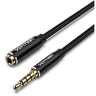 Vention Cotton Braided TRRS 3.5 mm Male to 3.5 mm Female Audio Extension 3 m Black Aluminum Alloy Type