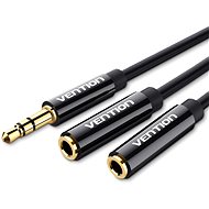 Redukcia Vention 3,5 mm Male to 2× 3,5 mm Female Stereo Splitter Cable 0,3 m Black ABS Type - Redukce