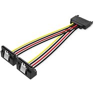 Vention SATA 15P (M) to 2x 15P SATA 90° (F) Power Splitter Cable 0.15m Black - Napájací kábel