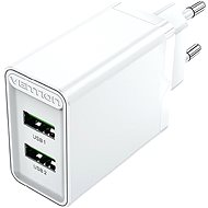 Nabíjačka do siete Vention 2-Port USB (A+A) Wall Charger (18 W) White
