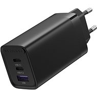 Vention 3-port GaN Charger (65 W USB-C/30 W USB-C/30 W USB) Black - Nabíjačka do siete