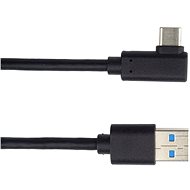 Dátový kábel PremiumCord Kábel USB typ C/M zahnutý konektor 90° - USB 3.0 A/M, 3 m