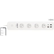 iGET HOME Power 4 USB - Smart WiFi prodlužovací přívod 4x AC 230V s 4x USB portem, měření spotřeby,  - Chytrá zásuvka