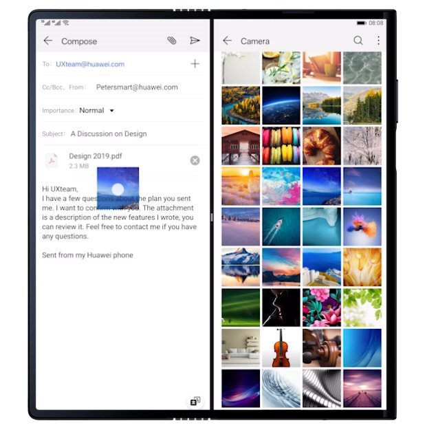 Huawei Mate X a Split Screen