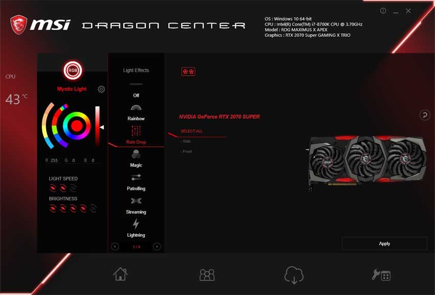 MSI Dragon Center: 