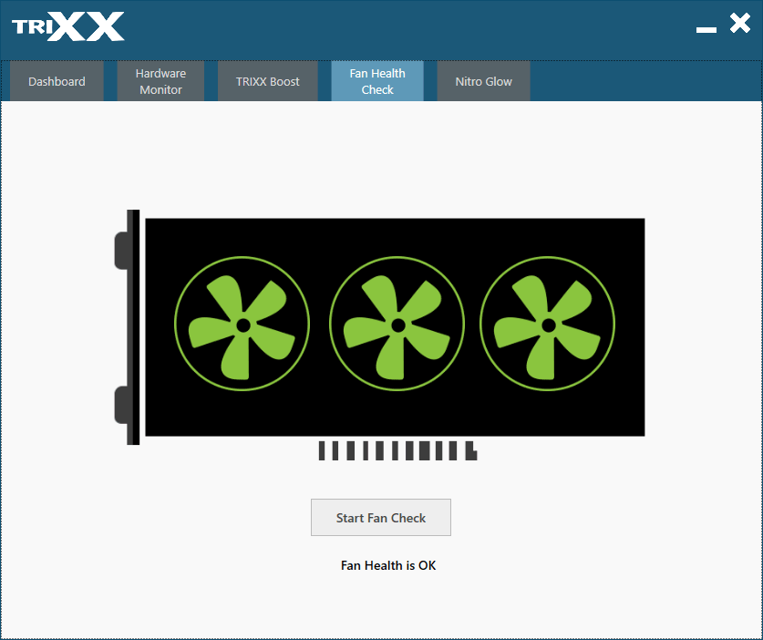 Sapphire Nitro+ RX 5700 XT 8G; TriXX – Fan Healt Check