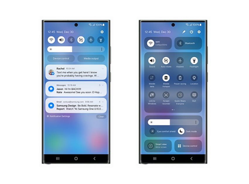 Samsung One UI 6 rýchly panel