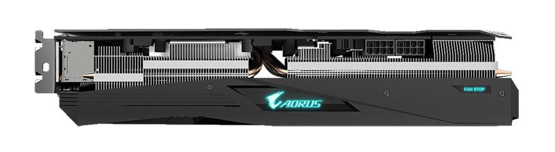 Gigabyte AORUS RX 5700 XT 8G; horná strana