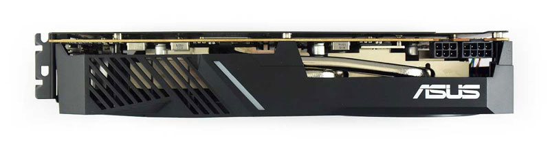 Asus DUAL RX 5700 O8G EVO; horná strana