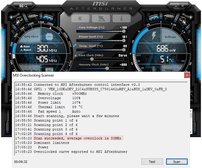 Pretaktovanie MSI GTX 1660 SUPER Gaming X; Afterburner