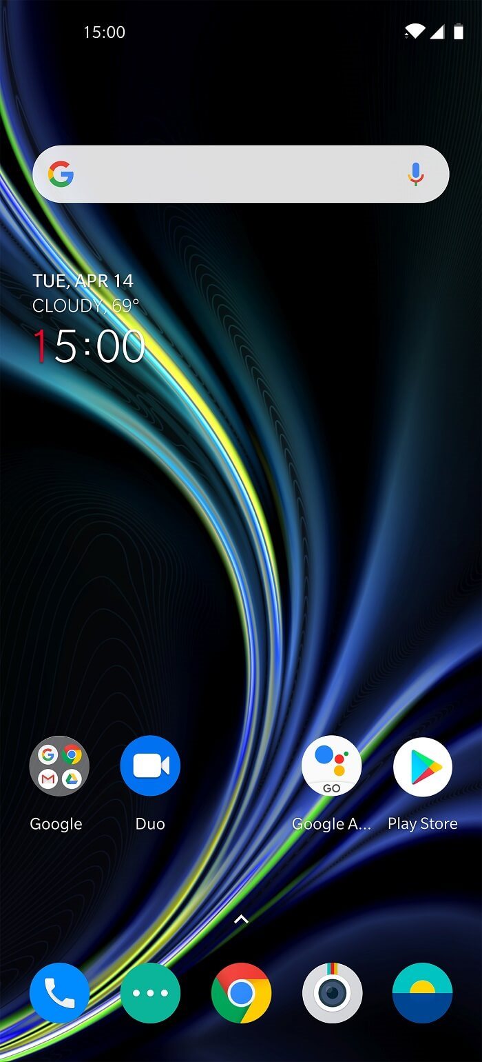 OxygenOS – domovská obrazovka