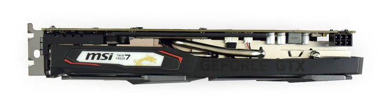 MSI GTX 1650 SUPER Gaming X; horná strana