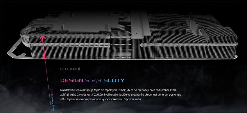 Asus STRIX RTX 3080 O10G Gaming; systém chladenia