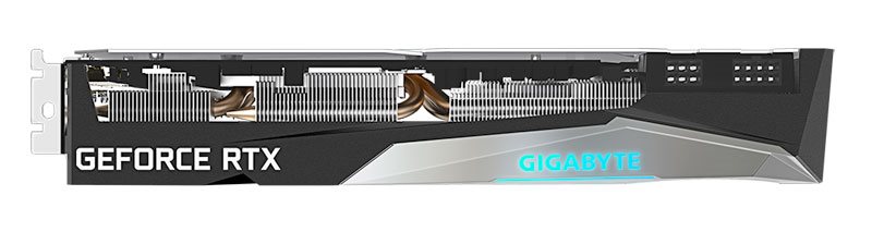 Gigabyte RTX 3060 Ti Gaming OC PRO 8G; horní strana
