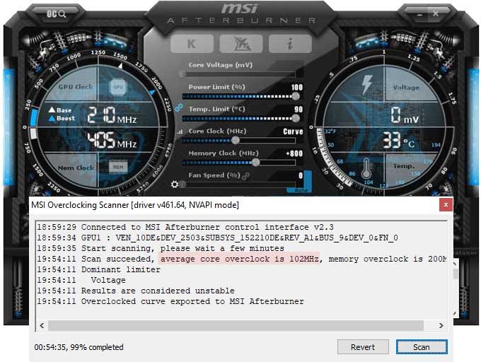 pretaktovanie Inno3D RTX 3060 iCHILL X3 RED 12G; Afterburner