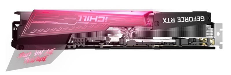 Inno3D RTX 3060 iCHILL X3 RED 12G; horná strana