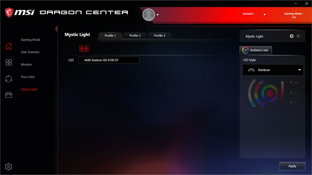 MSI Dragon Center: 