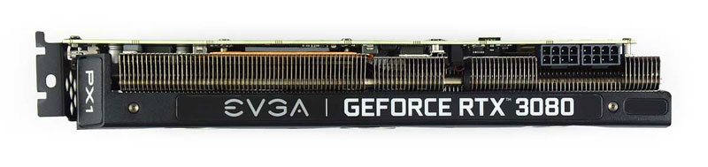 EVGA RTX 3080 XC3 BLACK Gaming 10G; horná strana