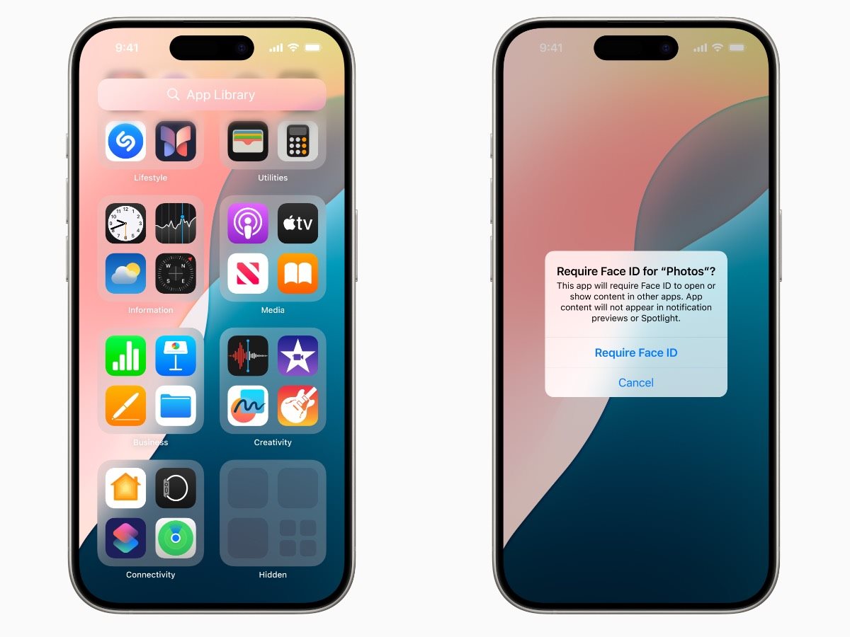 iOS 18, zámok aplikácií