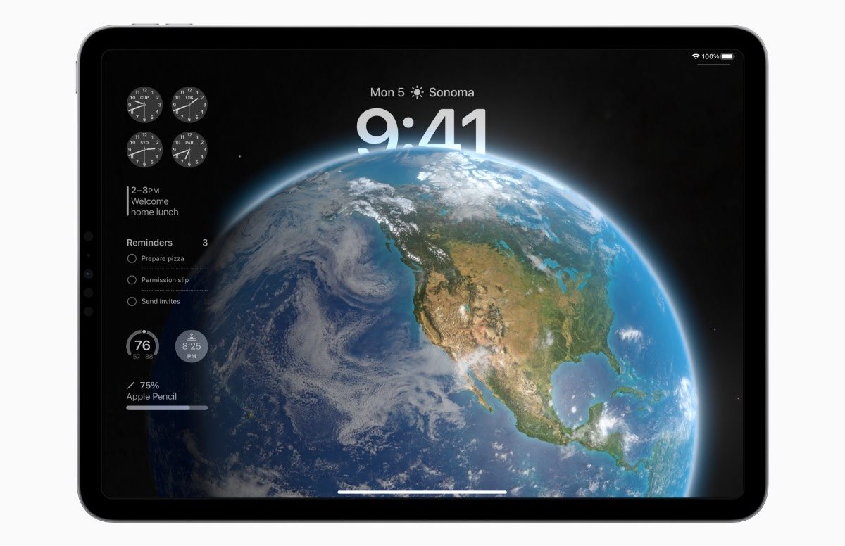 iPadOS 17, zamknutá obrazovka