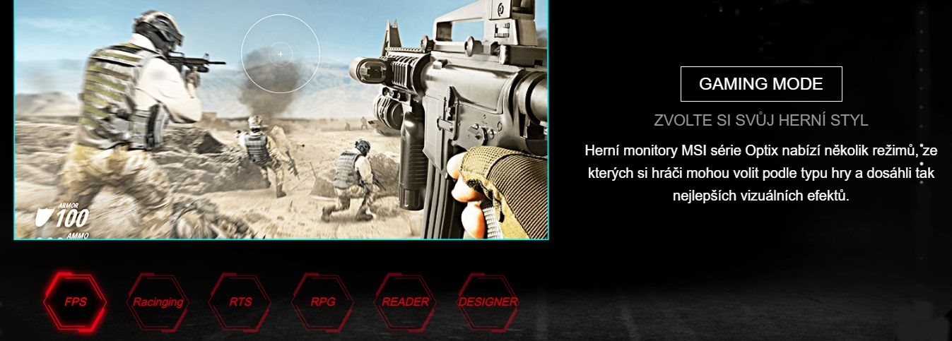 MSI Optix MAG274QRF-QD, herný mód