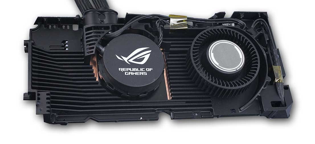 Asus STRIX LC RTX 3080 Ti O12G Gaming; systém chladenia