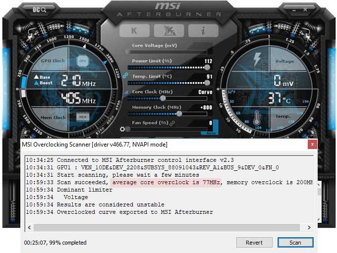 pretaktovanie Asus STRIX LC RTX 3080 Ti O12G Gaming; Afterburner