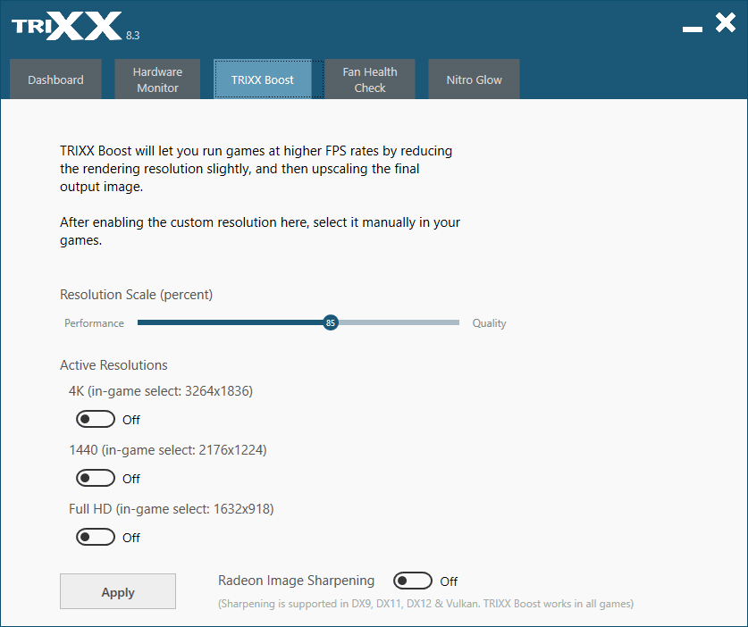Sapphire NITRO+ RX 6700 XT 12G; TriXX – TriXX Boost